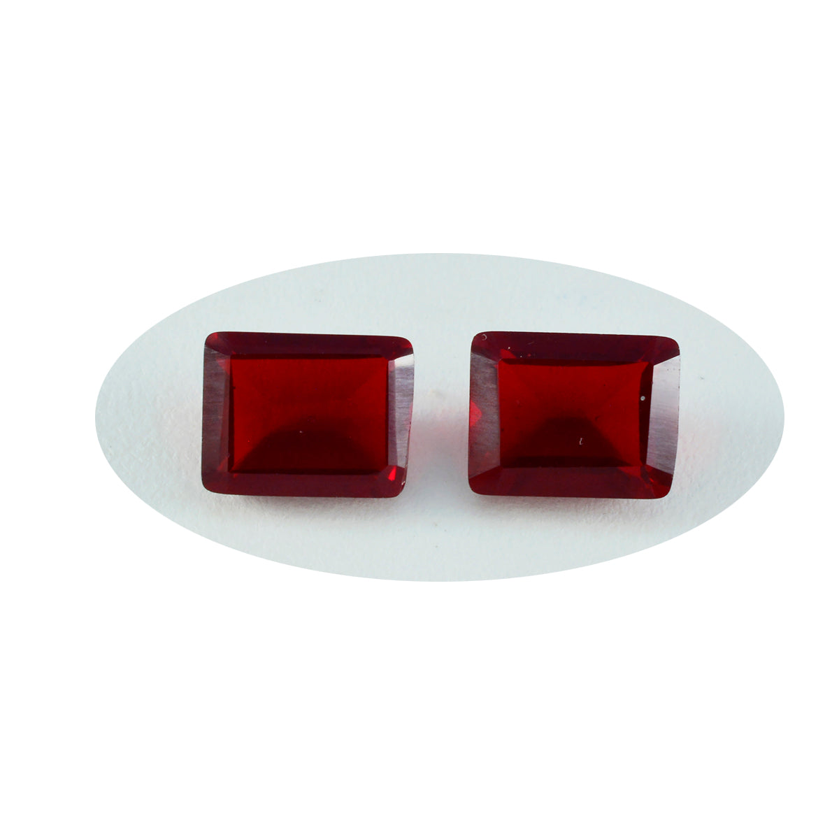 Riyogems 1 Stück roter Rubin mit CZ, facettiert, 12 x 16 mm, achteckige Form, toller, hochwertiger, loser Edelstein