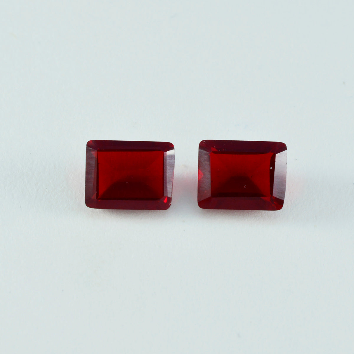 Riyogems 1pc rubis rouge cz facettes 12x16mm forme octogonale grande qualité pierre précieuse en vrac