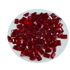 Riyogems 1 Stück roter Rubin mit CZ, facettiert, 3 x 5 mm, Achteckform, hübscher, hochwertiger loser Stein
