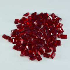 Riyogems 1 pièce rubis rouge cz à facettes 3x5mm forme octogonale pierre en vrac de jolie qualité