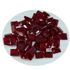 Riyogems 1 pièce rubis rouge cz à facettes 7x9mm forme octogonale pierre d'excellente qualité