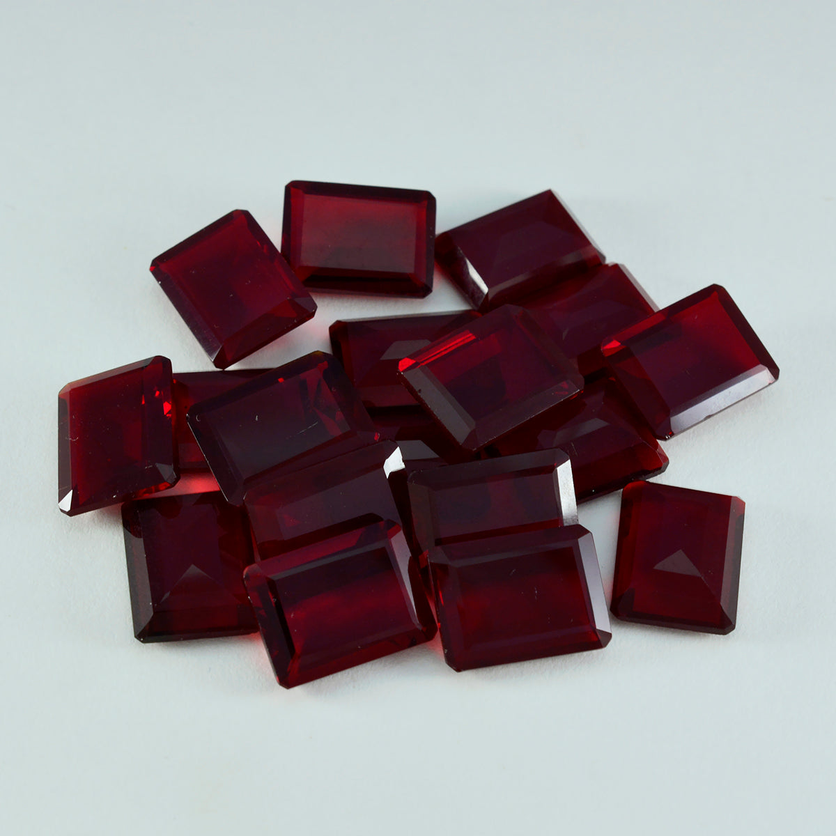 Riyogems 1 pièce rubis rouge cz à facettes 9x11mm forme octogonale qualité étonnante gemme en vrac