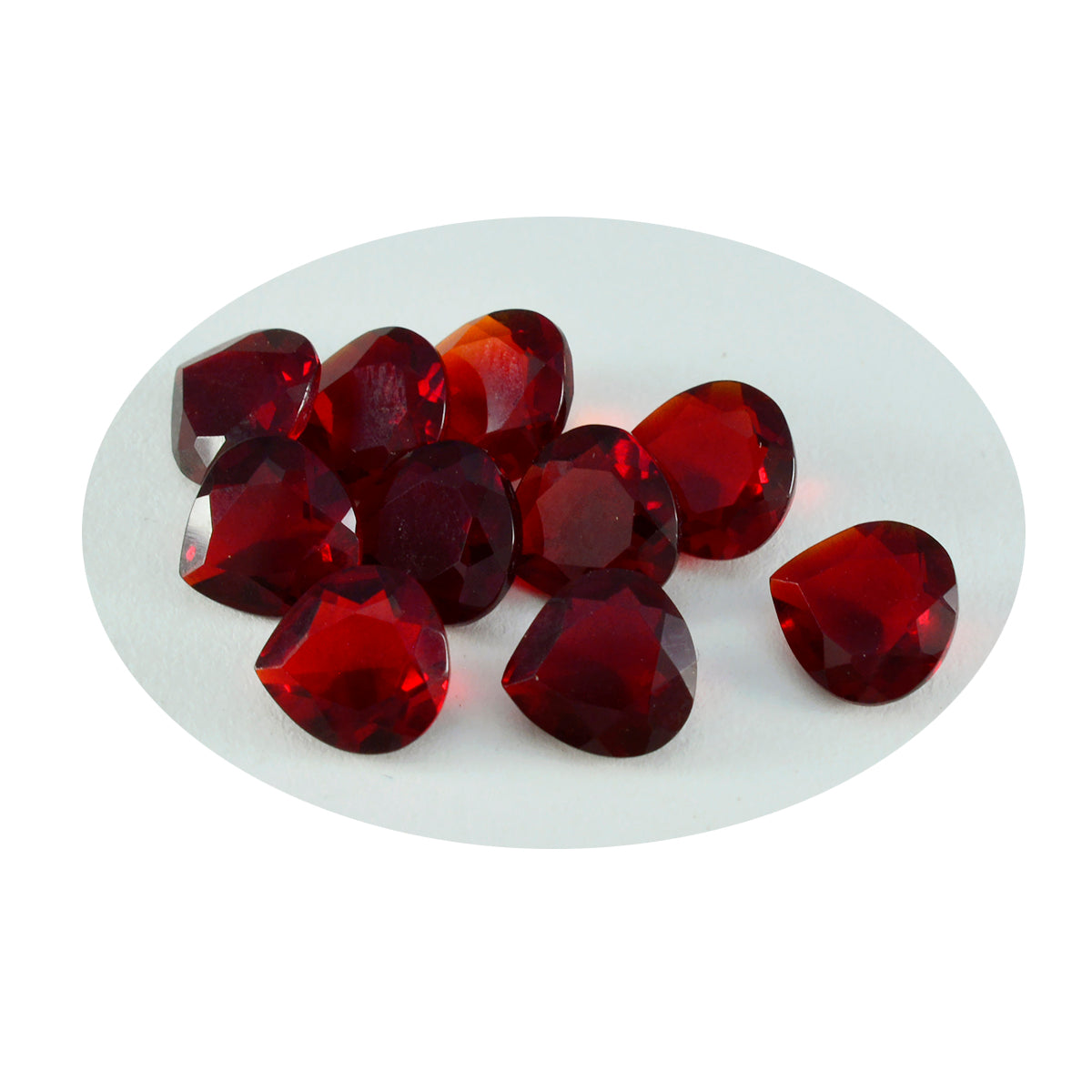 Riyogems 1PC Red Ruby CZ gefacetteerd 4x4 mm hartvorm fantastische kwaliteitsedelsteen