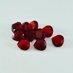 Riyogems 1 pieza rubí rojo cz facetado 4x4 mm forma de corazón gema de calidad fantástica