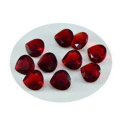 Riyogems 1 Stück roter Rubin mit CZ, facettiert, 5 x 5 mm, Herzform, verblüffende Qualitätsedelsteine