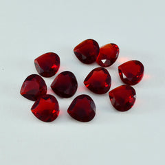 Riyogems, 1 pieza, rubí rojo cz facetado, 5x5 mm, forma de corazón, gemas de calidad sorprendente