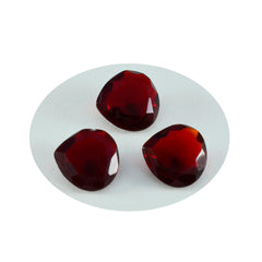 riyogems 1pc rubis rouge cz facettes 15x15 mm forme de coeur aaa qualité pierre précieuse