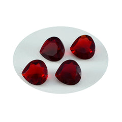 Riyogems 1 pieza rubí rojo cz facetado 6x6mm forma de corazón piedra de calidad maravillosa