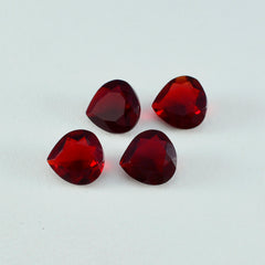 Riyogems 1 pièce rubis rouge cz facetté 6x6mm en forme de cœur pierre de merveilleuse qualité