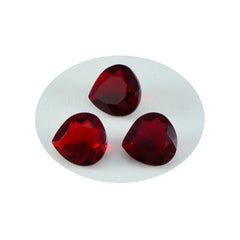 Riyogems 1PC Red Ruby CZ Faceted 9x9 mm Heart Shape awesome Quality Loose Gems