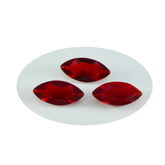 Riyogems 1 Stück roter Rubin mit CZ, facettiert, 10 x 20 mm, Marquise-Form, gut aussehende, hochwertige lose Edelsteine
