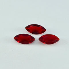 Riyogems 1 Stück roter Rubin mit CZ, facettiert, 10 x 20 mm, Marquise-Form, gut aussehende, hochwertige lose Edelsteine