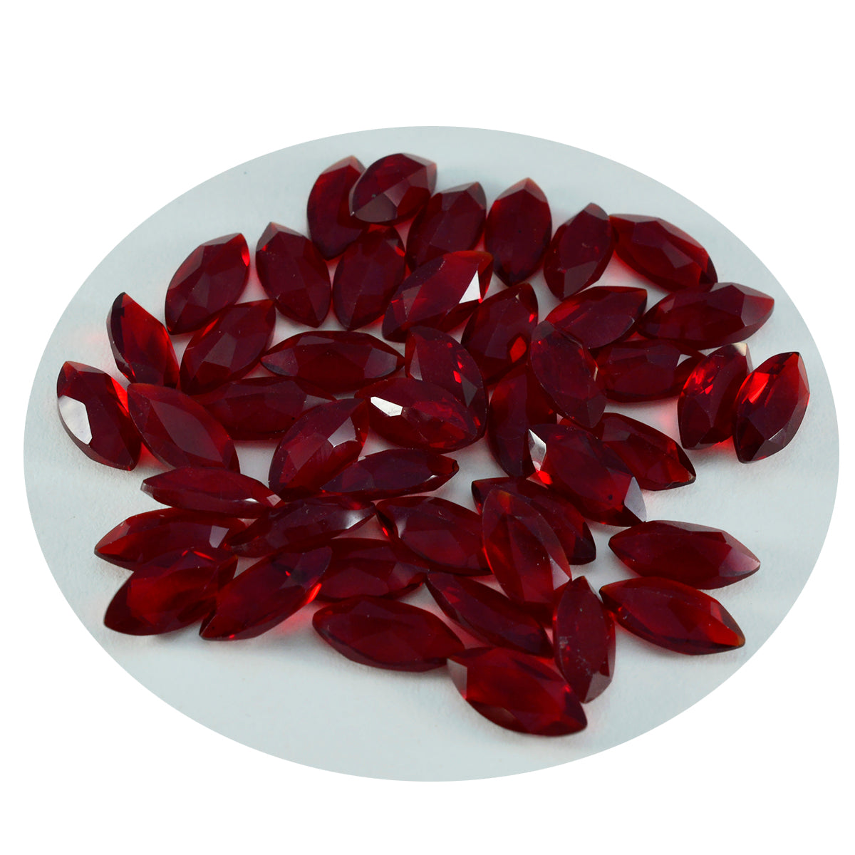 Riyogems 1PC Red Ruby CZ Faceted 2.5x5 mm Marquise Shape A+ Quality Loose Gem