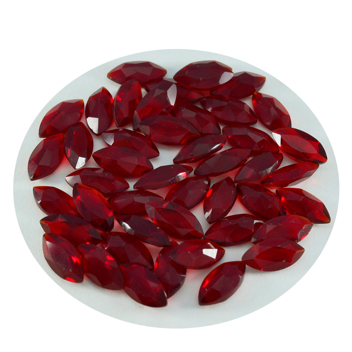 Riyogems 1PC Red Ruby CZ Faceted 2x4 mm Marquise Shape A+1 Quality Loose Gems