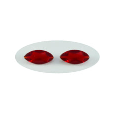 Riyogems 1 Stück roter Rubin mit CZ, facettiert, 3 x 6 mm, Marquise-Form, A1-Qualität, loser Stein