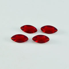 Riyogems 1 Stück roter Rubin, CZ, facettiert, 4 x 8 mm, Marquise-Form, gute Qualität, loser Edelstein