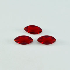 Riyogems 1 Stück roter Rubin mit CZ, facettiert, 5 x 10 mm, Marquise-Form, schöner Qualitäts-Edelstein
