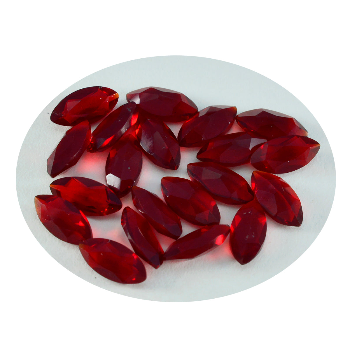 Riyogems 1pc rubis rouge cz facettes 6x12mm forme marquise belles pierres précieuses de qualité