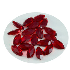 Riyogems 1 pièce rubis rouge cz facetté 7x14mm forme marquise pierre de qualité attrayante