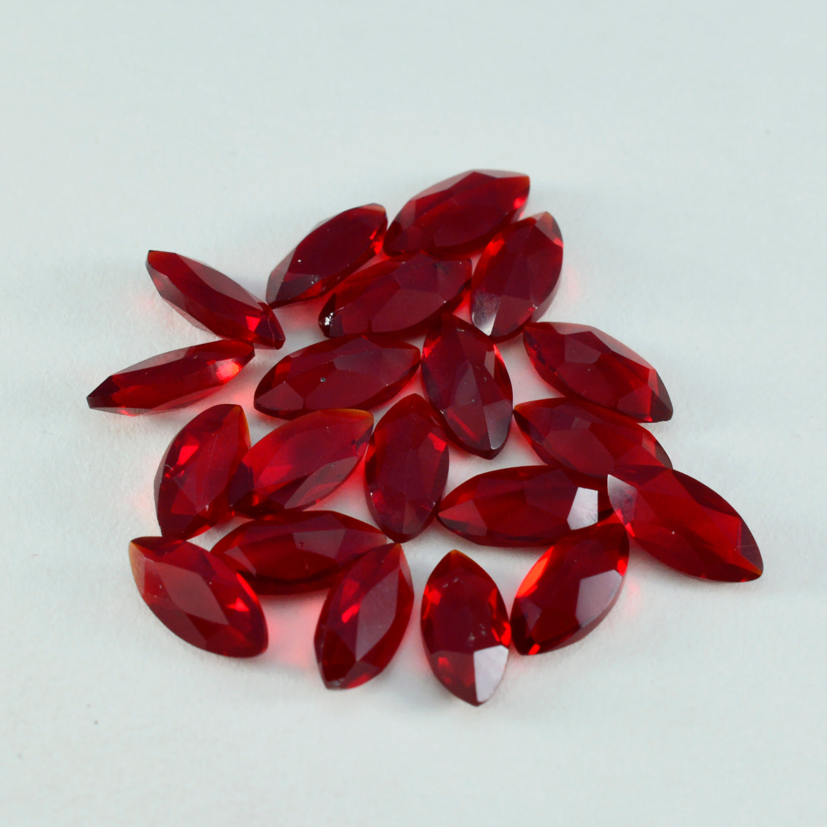 Riyogems 1PC Red Ruby CZ Faceted 7x14 mm Marquise Shape attractive Quality Stone