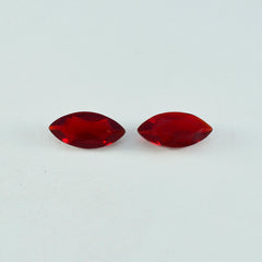 Riyogems 1 Stück roter Rubin mit CZ, facettiert, 9 x 18 mm, Marquise-Form, hübscher, hochwertiger, loser Edelstein