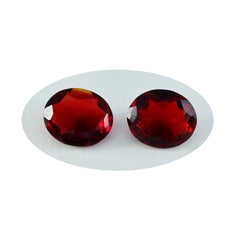 Riyogems 1 pc rubis rouge cz facettes 10x12 mm forme ovale qualité fantastique pierres précieuses en vrac