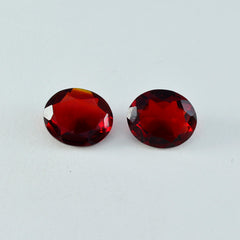 Riyogems 1 Stück roter Rubin mit CZ, facettiert, 10 x 12 mm, ovale Form, fantastische Qualität, lose Edelsteine