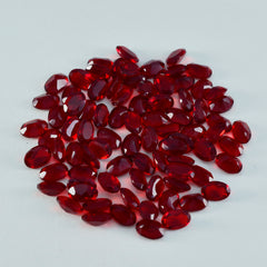 Riyogems 1 pièce rubis rouge cz à facettes 3x5mm forme ovale belle qualité pierre en vrac
