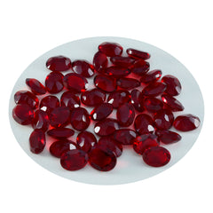 Riyogems 1PC Red Ruby CZ Faceted 4x6 mm Oval Shape excellent Quality Loose Gemstone