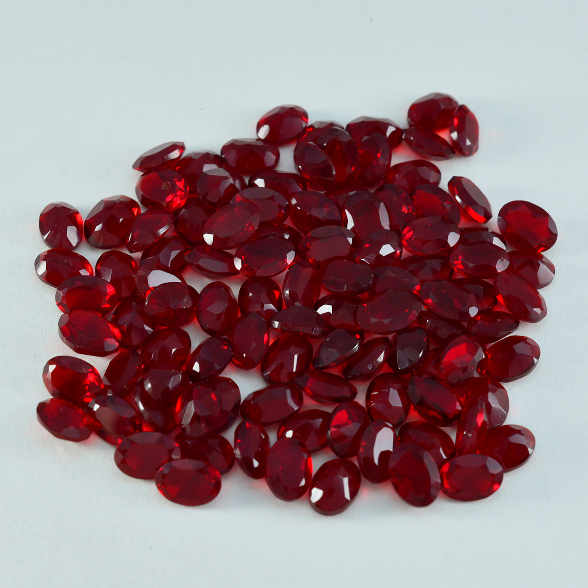 riyogems 1pc rubis rouge cz facettes 5x7 mm forme ovale jolie gemme de qualité