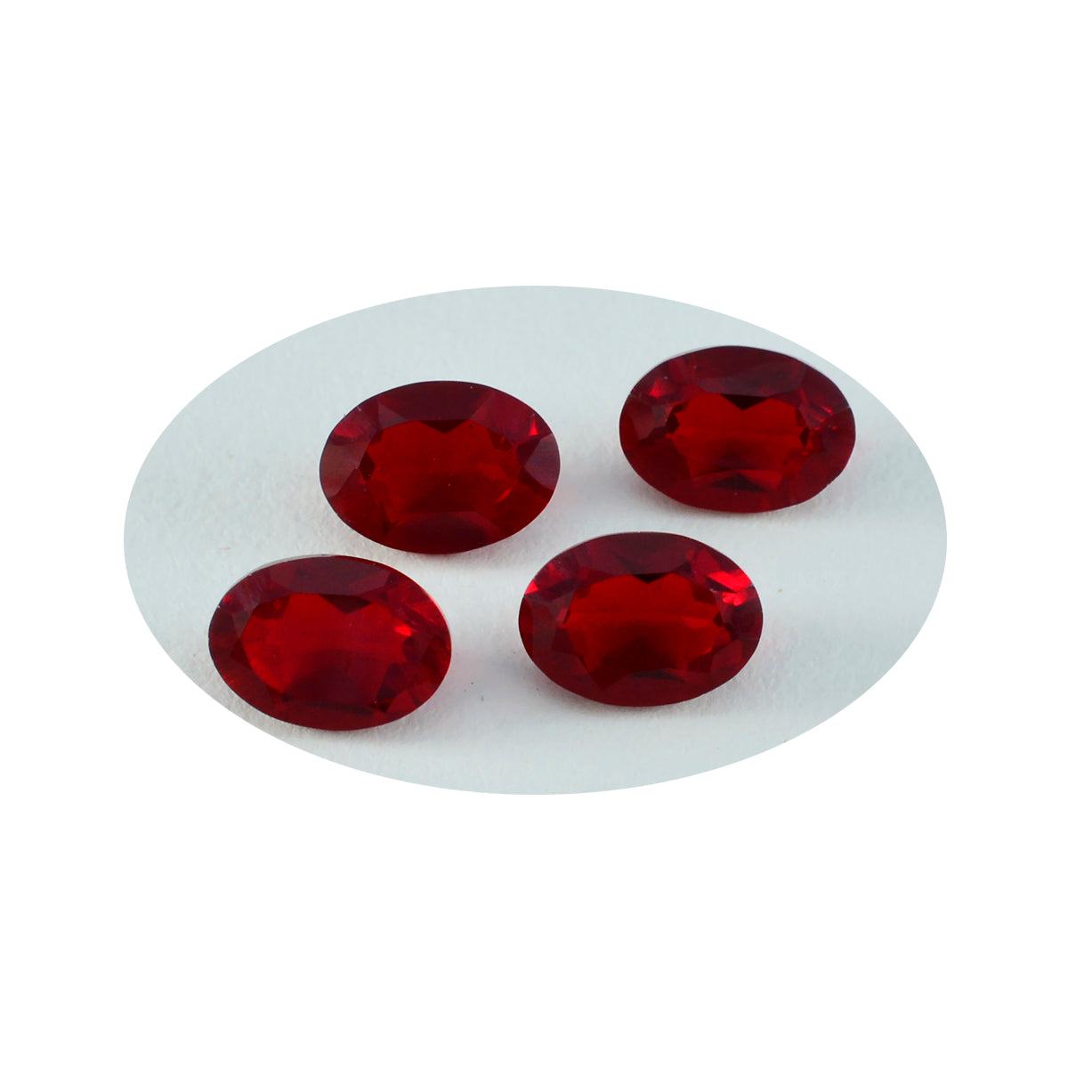 riyogems 1st röd rubin cz fasetterad 6x8 mm oval form häpnadsväckande kvalitetsädelstenar