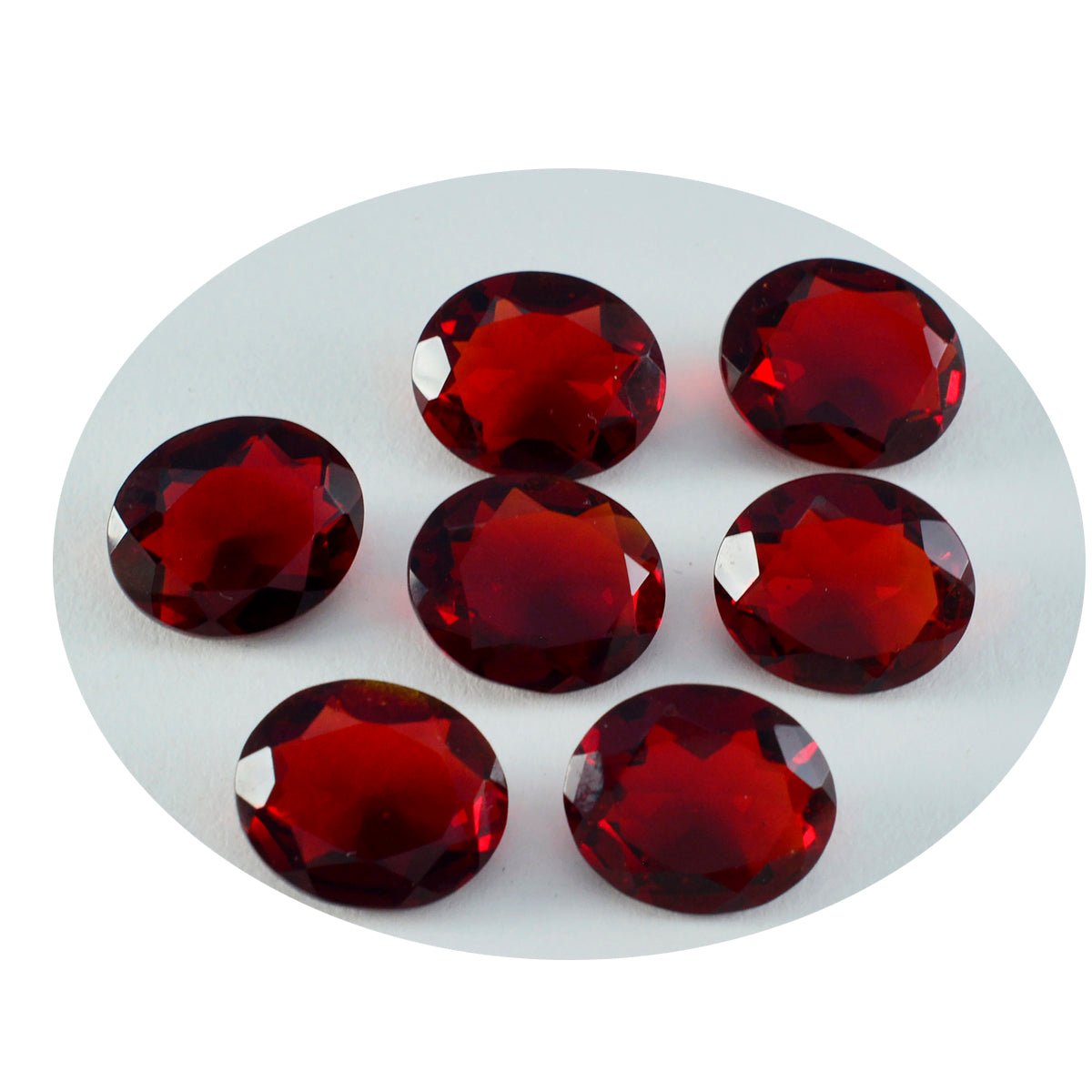 Riyogems 1PC Red Ruby CZ Faceted 7x9 mm Oval Shape lovely Quality Stone