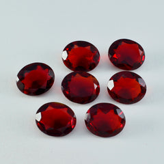 Riyogems 1 Stück roter Rubin mit CZ, facettiert, 7 x 9 mm, ovale Form, schöner Qualitätsstein