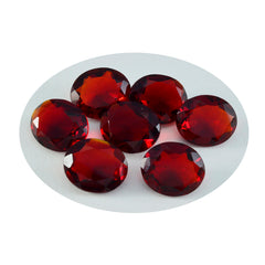 Riyogems 1 Stück roter Rubin mit CZ, facettiert, 8 x 10 mm, ovale Form, hübscher Qualitäts-Edelstein