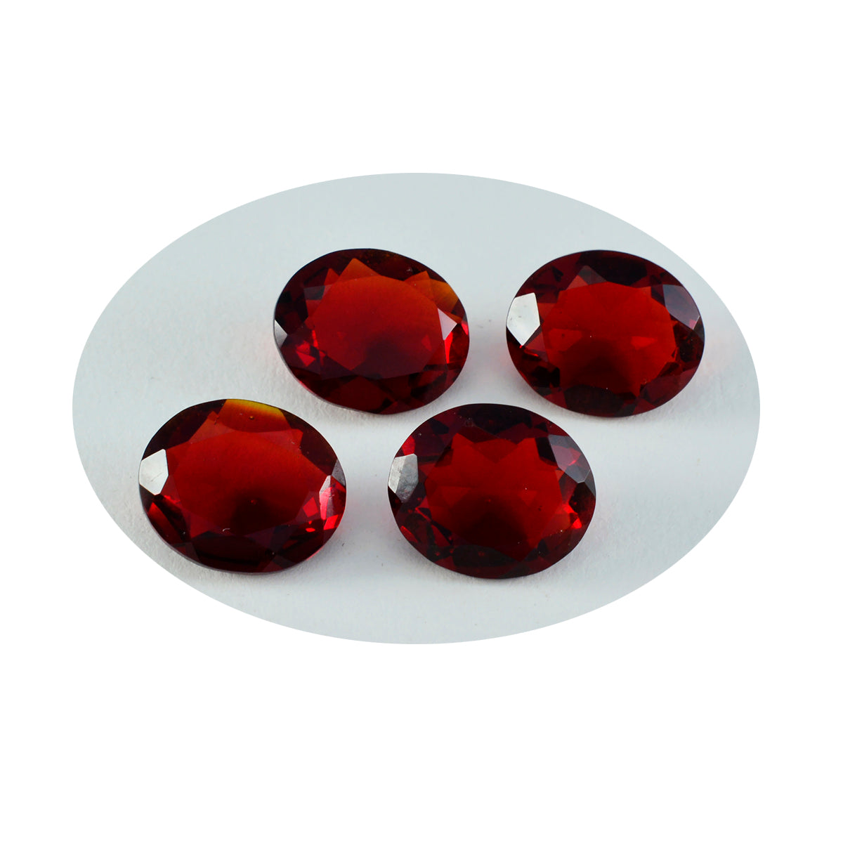 Riyogems 1PC Red Ruby CZ Faceted 9x11 mm Oval Shape great Quality Loose Gem