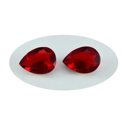 Riyogems 1pc rubis rouge cz facettes 10x14mm forme de poire une pierre en vrac de qualité