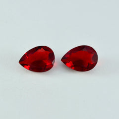 Riyogems 1 Stück roter Rubin mit CZ, facettiert, 10 x 14 mm, Birnenform, ein hochwertiger loser Stein