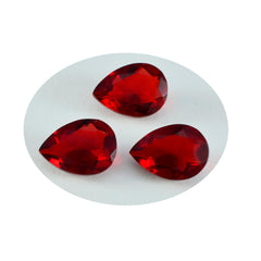 Riyogems 1PC Red Ruby CZ Faceted 12x16 mm Pear Shape AA Quality Loose Gemstone