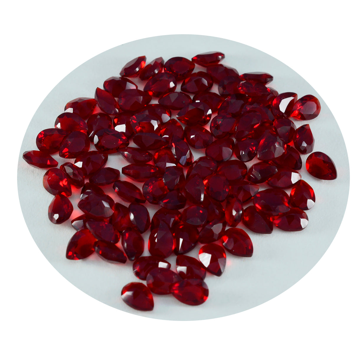 riyogems 1st röd rubin cz fasetterad 3x5 mm päronform söt kvalitetspärla