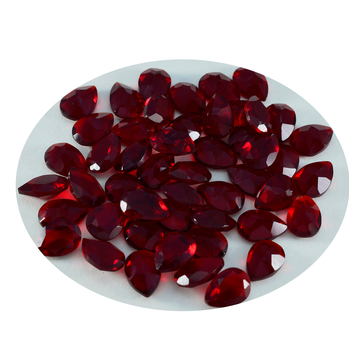 Riyogems 1 pc rubis rouge cz facettes 4x6 mm forme de poire pierres précieuses de superbe qualité