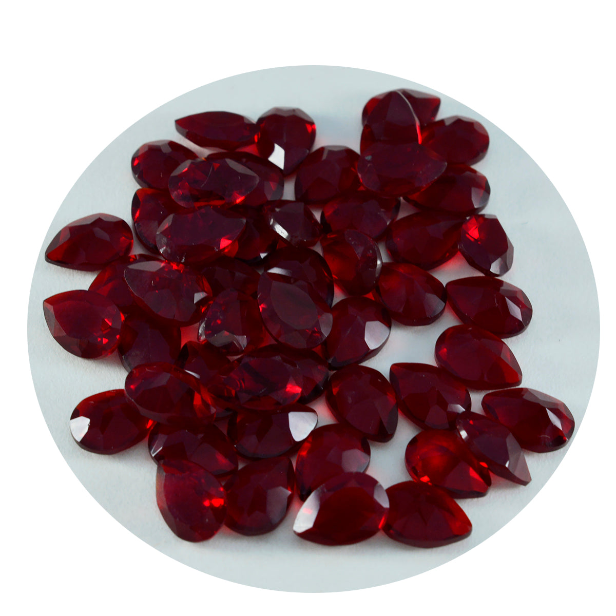 Riyogems 1 pieza rubí rojo cz facetado 5x7 mm forma de pera piedra de calidad increíble