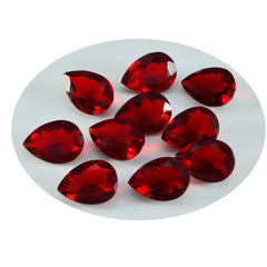 Riyogems 1 pieza rubí rojo cz facetado 6x9 mm forma de pera piedra preciosa de calidad de belleza