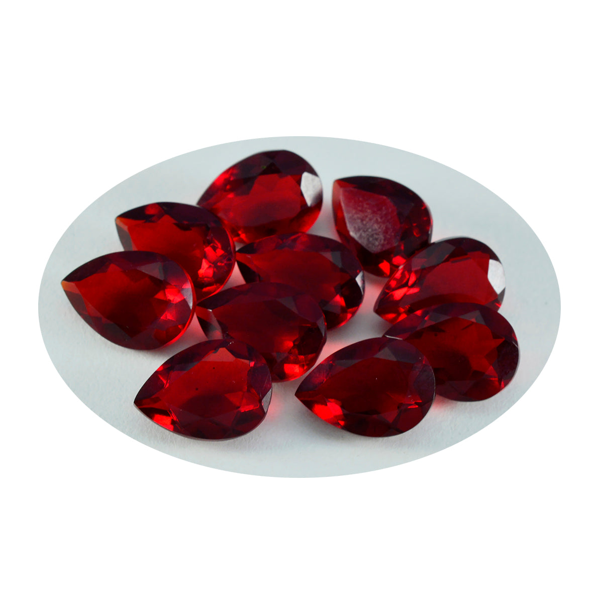 Riyogems 1PC Red Ruby CZ gefacetteerd 7x10 mm peervorm verbazingwekkende kwaliteit losse edelsteen