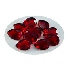 riyogems 1pz rubino rosso cz sfaccettato 7x10 mm a forma di pera gemma sfusa di straordinaria qualità