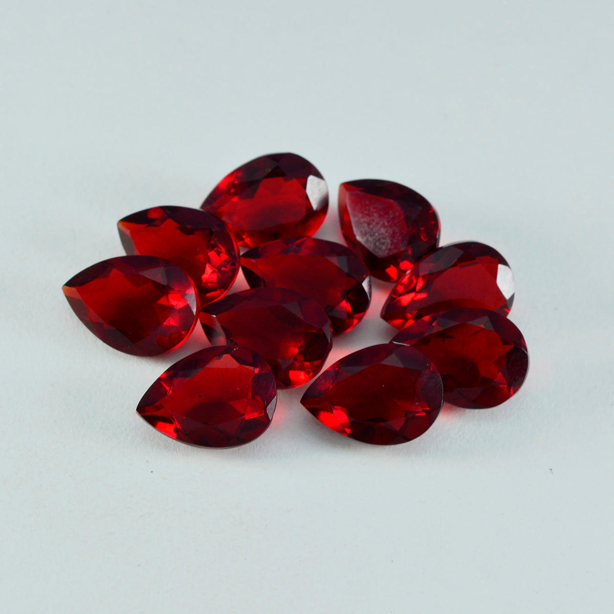 Riyogems 1PC Red Ruby CZ Faceted 7x10 mm Pear Shape amazing Quality Loose Gem
