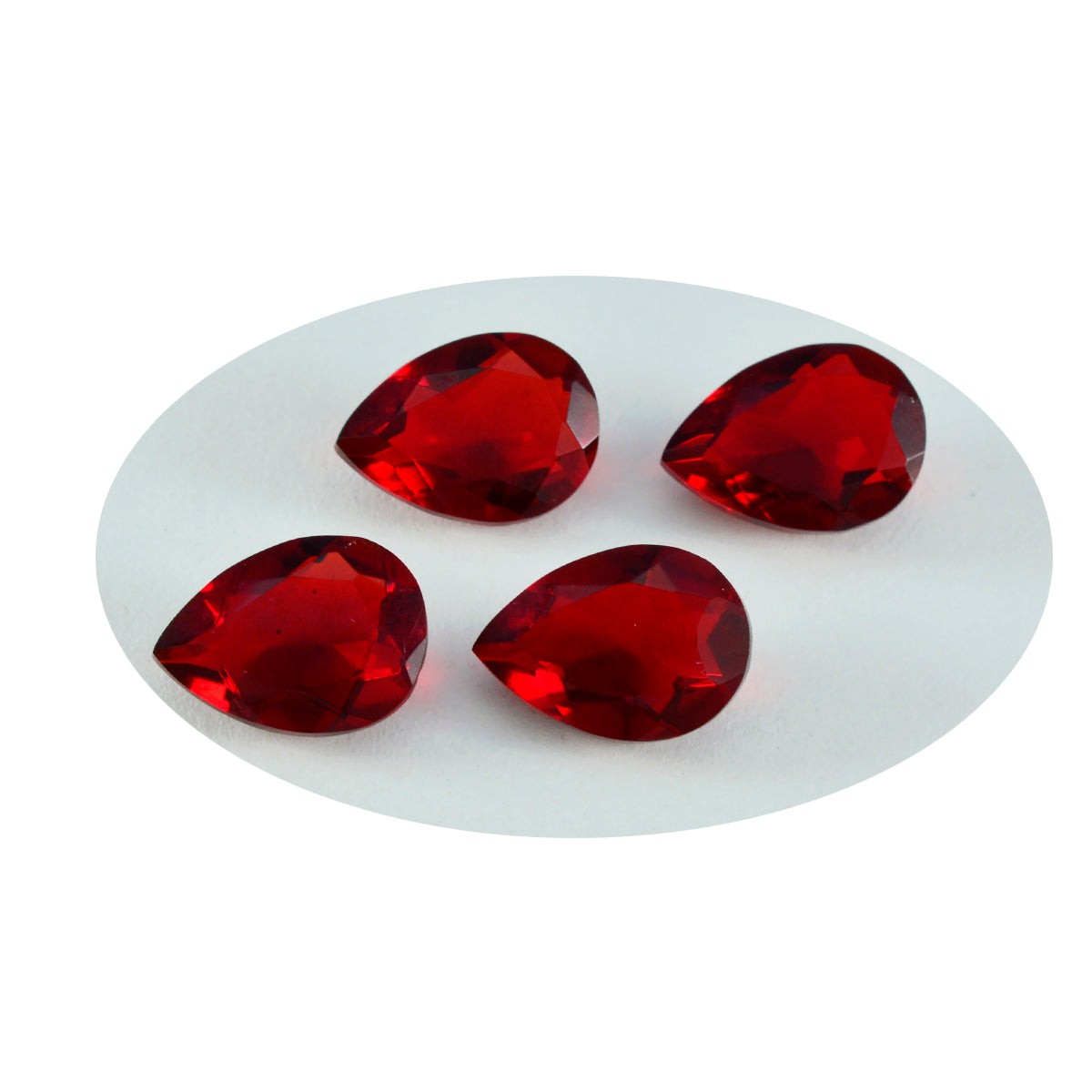 Riyogems 1 Stück roter Rubin mit CZ, facettiert, 8 x 12 mm, Birnenform, niedliche, hochwertige lose Edelsteine