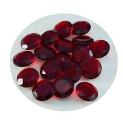 riyogems 1pc rubis rouge cz facettes 10x10 mm forme ronde jolie gemme de qualité