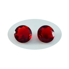 Riyogems 1 pièce rubis rouge cz facetté 12x12mm forme ronde pierre de belle qualité