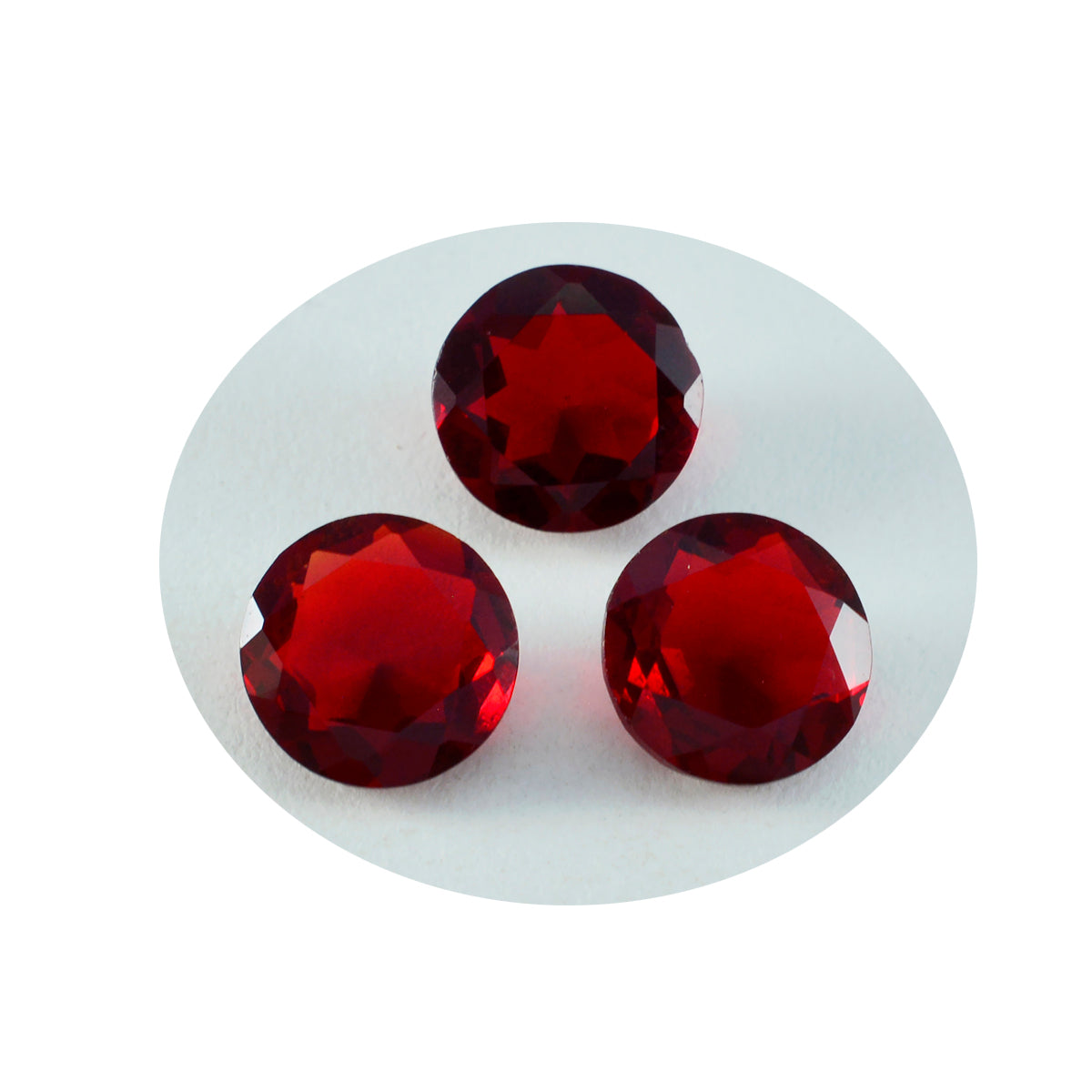 Riyogems 1 Stück roter Rubin mit CZ, facettiert, 13 x 13 mm, runde Form, schöner Qualitäts-Edelstein
