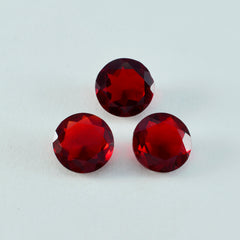 Riyogems 1 Stück roter Rubin mit CZ, facettiert, 13 x 13 mm, runde Form, schöner Qualitäts-Edelstein